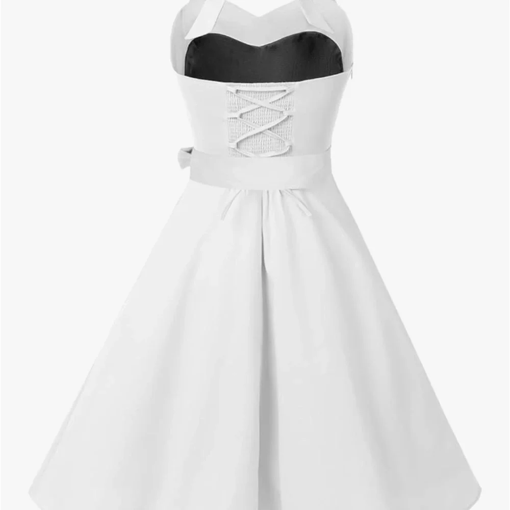 Marilyn style White Halter Bridal dress M/L - Picture 3 of 7